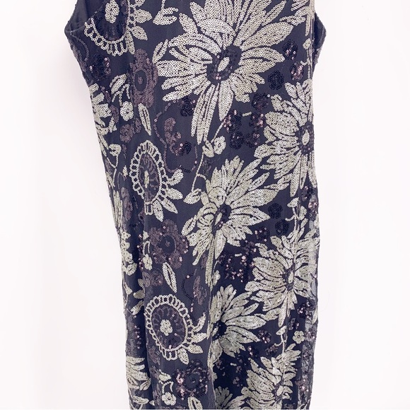 Sandra Soulos Floral Sequined Midi Dress Size 12 - Picture 8 of 8